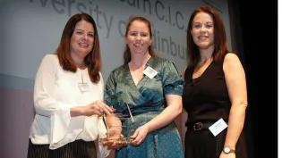 Sinead Rhodes and Iona Beange receiving their award