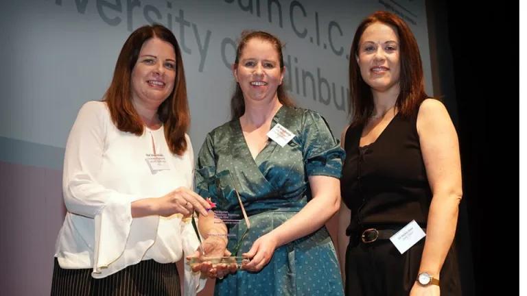 Sinead Rhodes and Iona Beange receiving their award