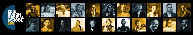Montage of images from 300 Faces of Edinburgh Medical School