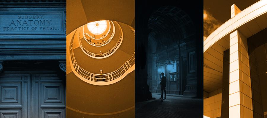Abstract montage of Edinburgh Medical School buildings