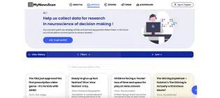 MyNewsScan news aggregator platform developed by students in our group.