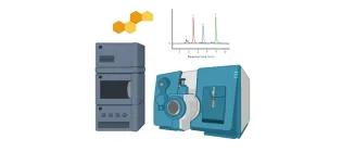 Steroid molecule, mass spectrometry equipment and a chromatogram with separated peaks