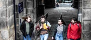 Students walking in Edinburgh