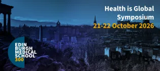 health is global symposium, edinburgh skyline and Edinburgh Medical school 300 logo
