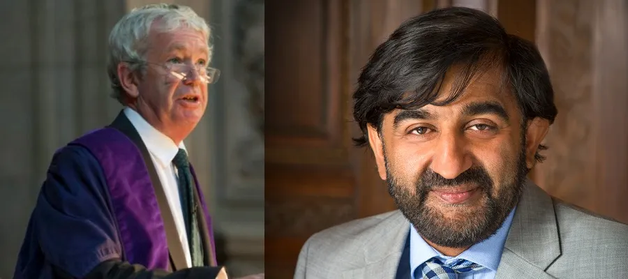 Principal Sir Timothy O'Shea and Professor Aziz Sheikh