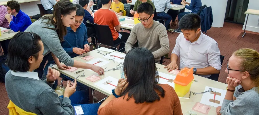 Attendees at the surgical skills workshop