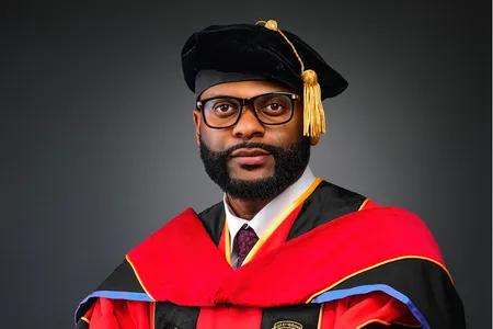 Basile in graduation robes