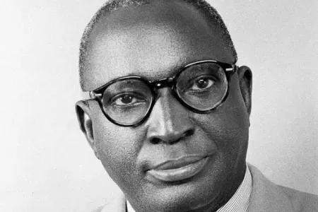 Black and white head shot of Samuel Manuwa