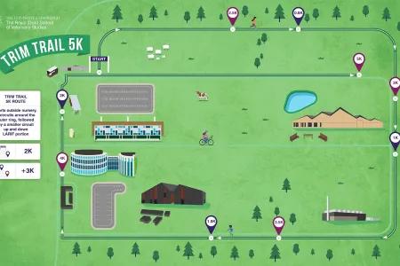 Illustrated hand drawn map of Easter Bush campus