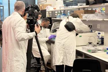 Behind the scenes of Alsadeg being filmed by CNN