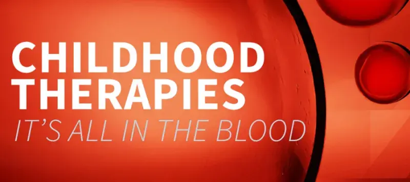 Purely decorative background with the words "Childhood Therapies"