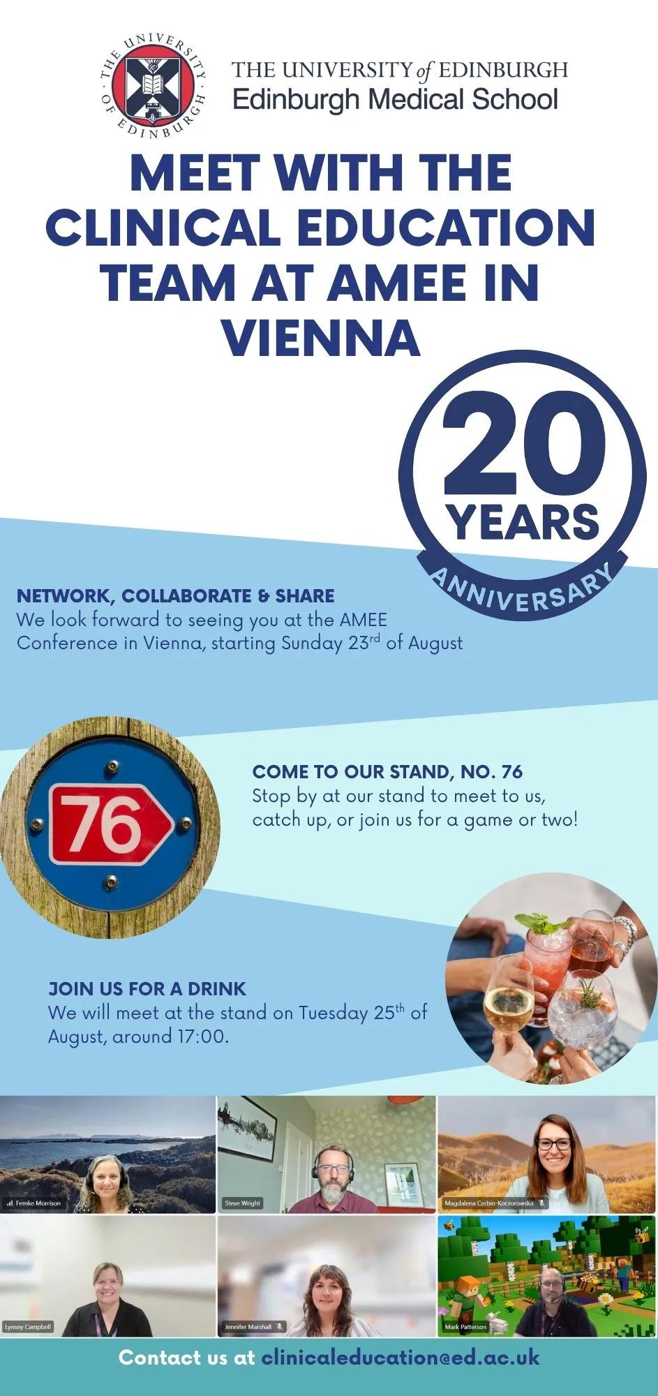 Picture of invite to meet the team at AMEE