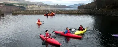Students in canoes