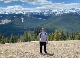 Matt hiking in the mountains