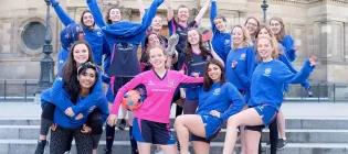 Group shot of football club outside of McEwan Hall