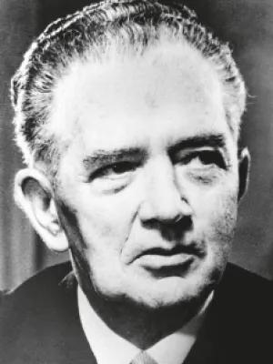 Archive black and white head shot of Robert McWhirter