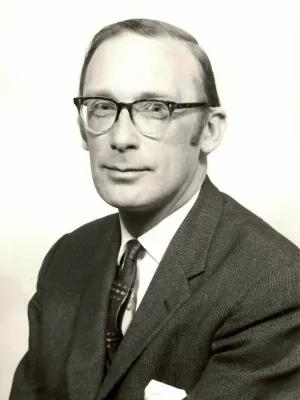 Archive black and white portrait of Desmond Gareth Julian