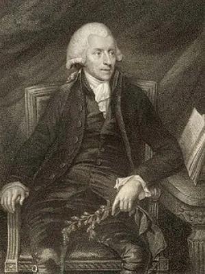 Black and white image of a painting of William Withering