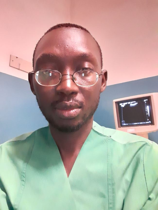 Arfang in his scrubs