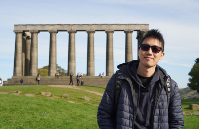 Eric Fung at Calton Hill in Edinburgh