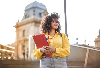 Woman waiting to take viva exam