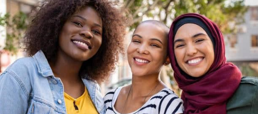 smiling international women