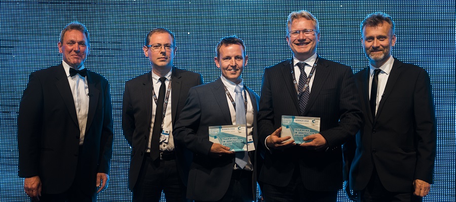 The University of Edinburgh team collect their award 