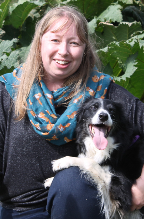 Verity Bowell with her pet dog